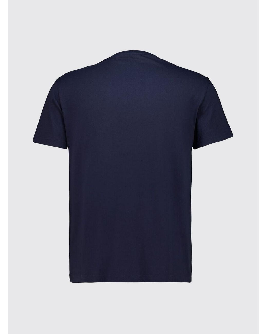 Valentino Garavani Blue Crew Neck Cotton T-Shirt With Vlogo Signature for men