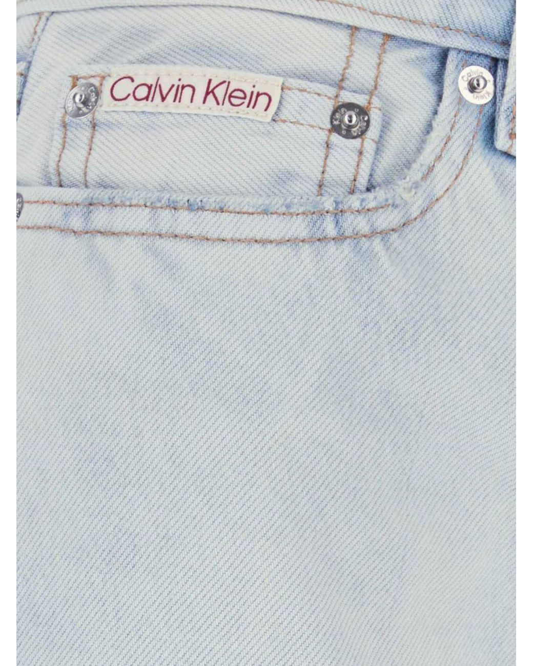 Calvin Klein Blue High-Waisted Wide-Leg Jeans