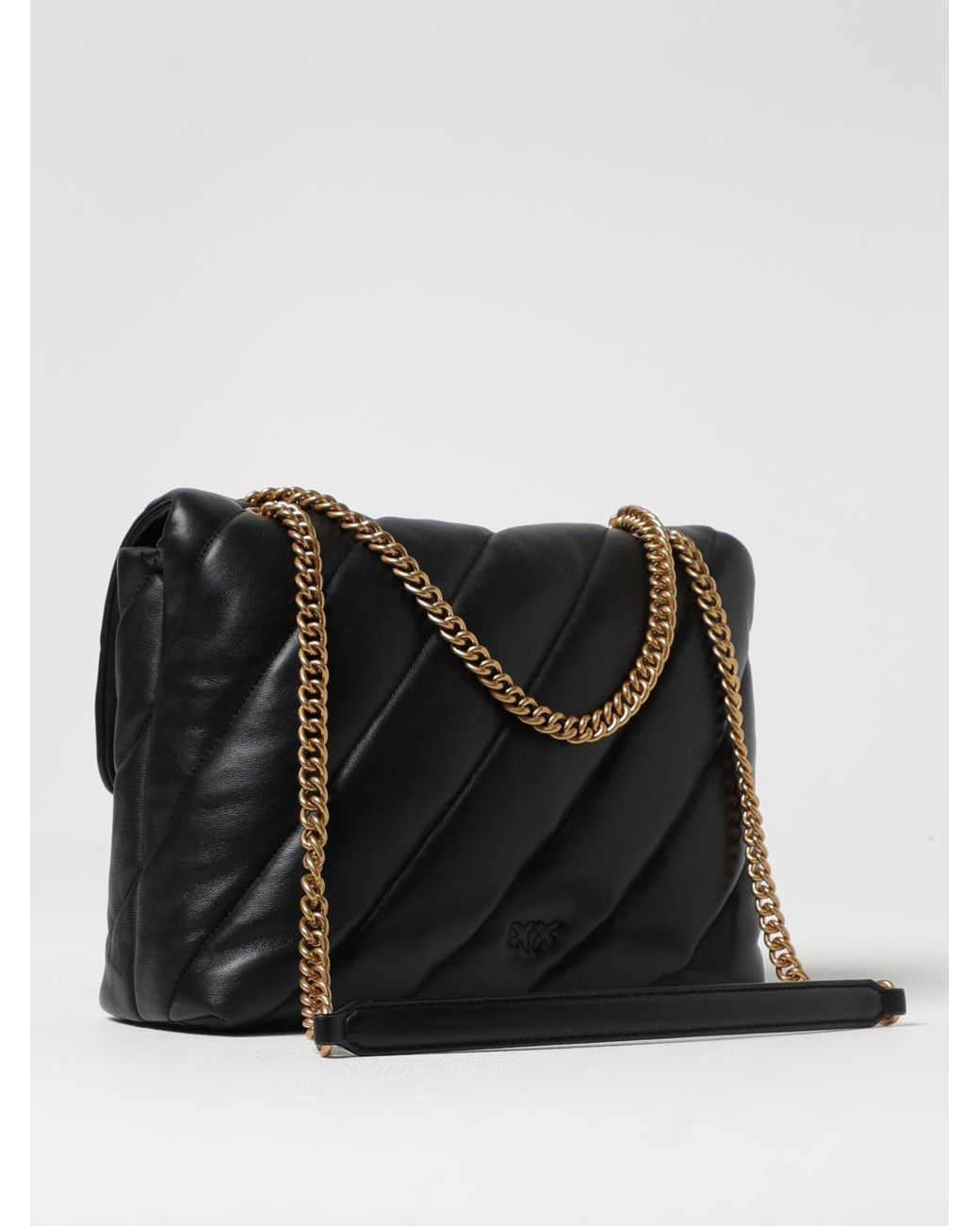 Pinko Black Love Puff Quilted Nappa Leather Crossbody Bag