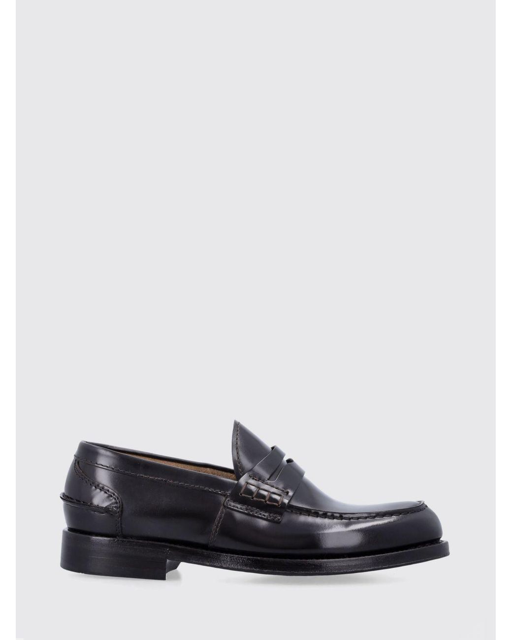 Green George White Brushed Leather Loafers With Saddle Strap And Leather Sole for men