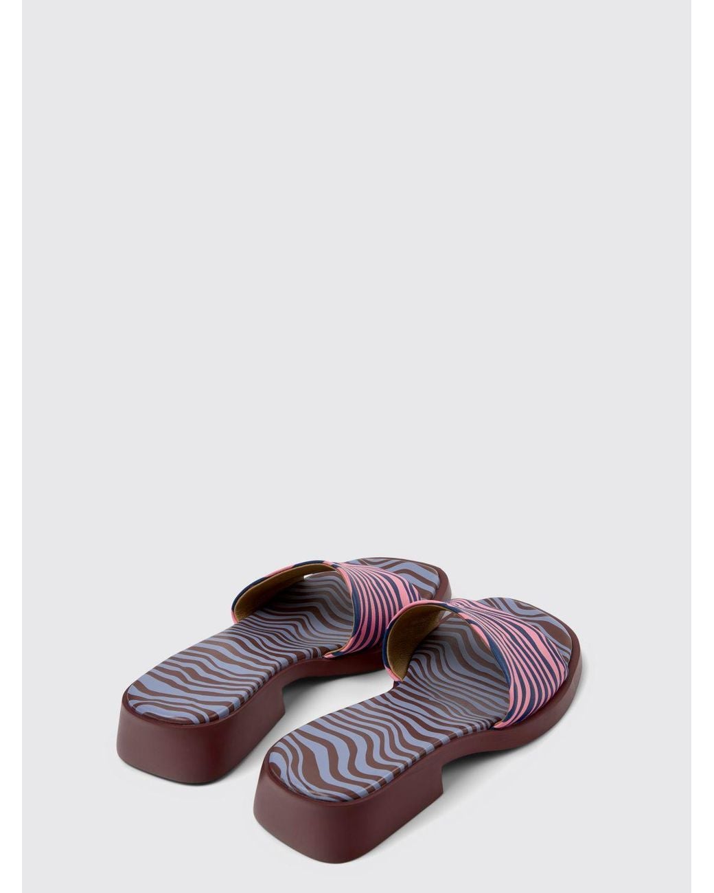 Camper Pink Dana Animal Print Leather Sandals