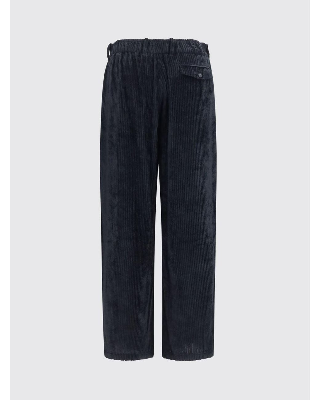 Giorgio Armani Blue Wide-Leg Corduroy Trousers With Flap Pockets for men