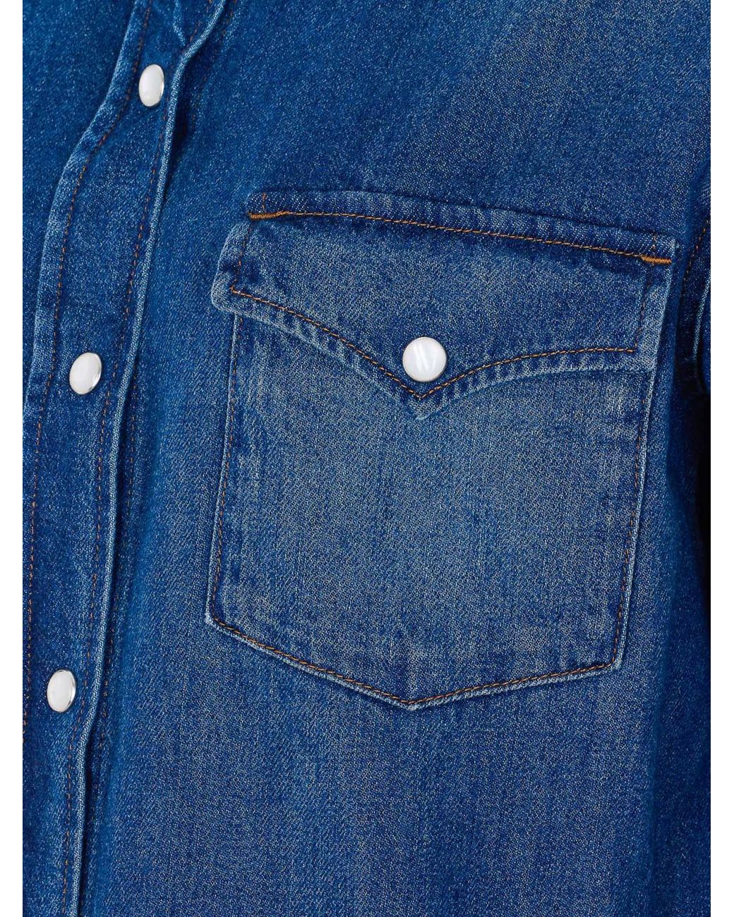 A.P.C. Blue Basic Cotton Denim Shirt