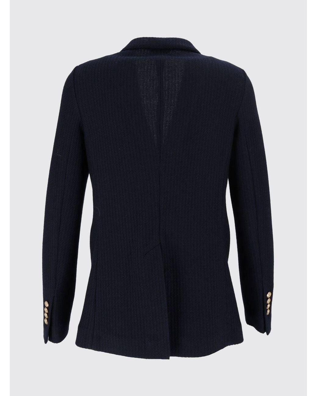 Circolo 1901 Blue Double-Breasted Wool Blend Blazer With Metal Buttons