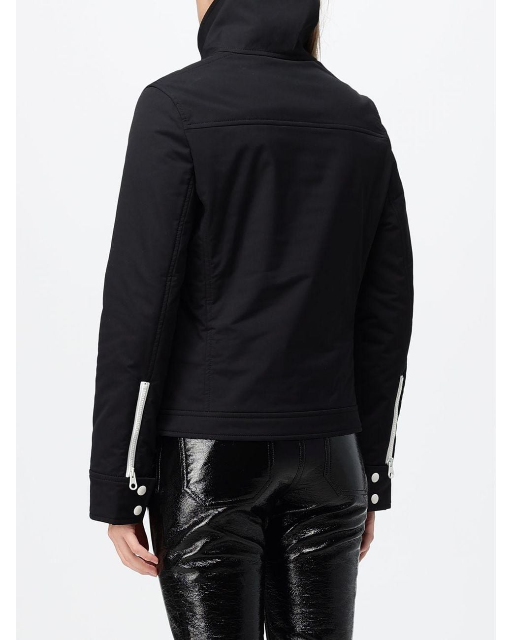 Courreges Black CourrÈ Ges Short Polyester Windbreaker Jacket With Contrast Logo