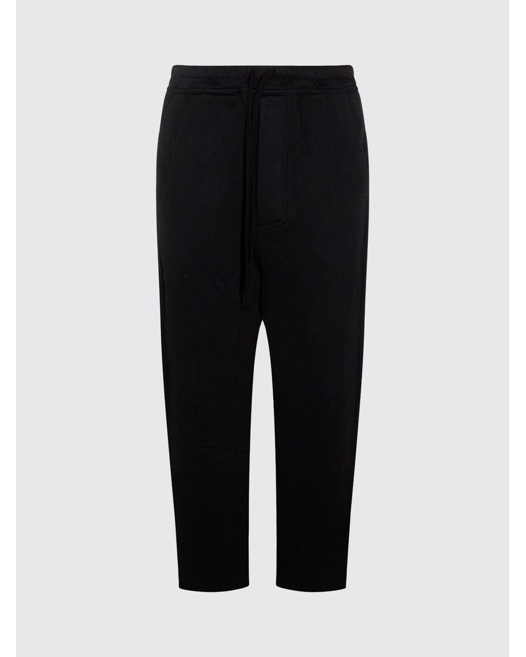 Thom Krom Black Cotton Joggers With Elasticated Drawstring Waist for men