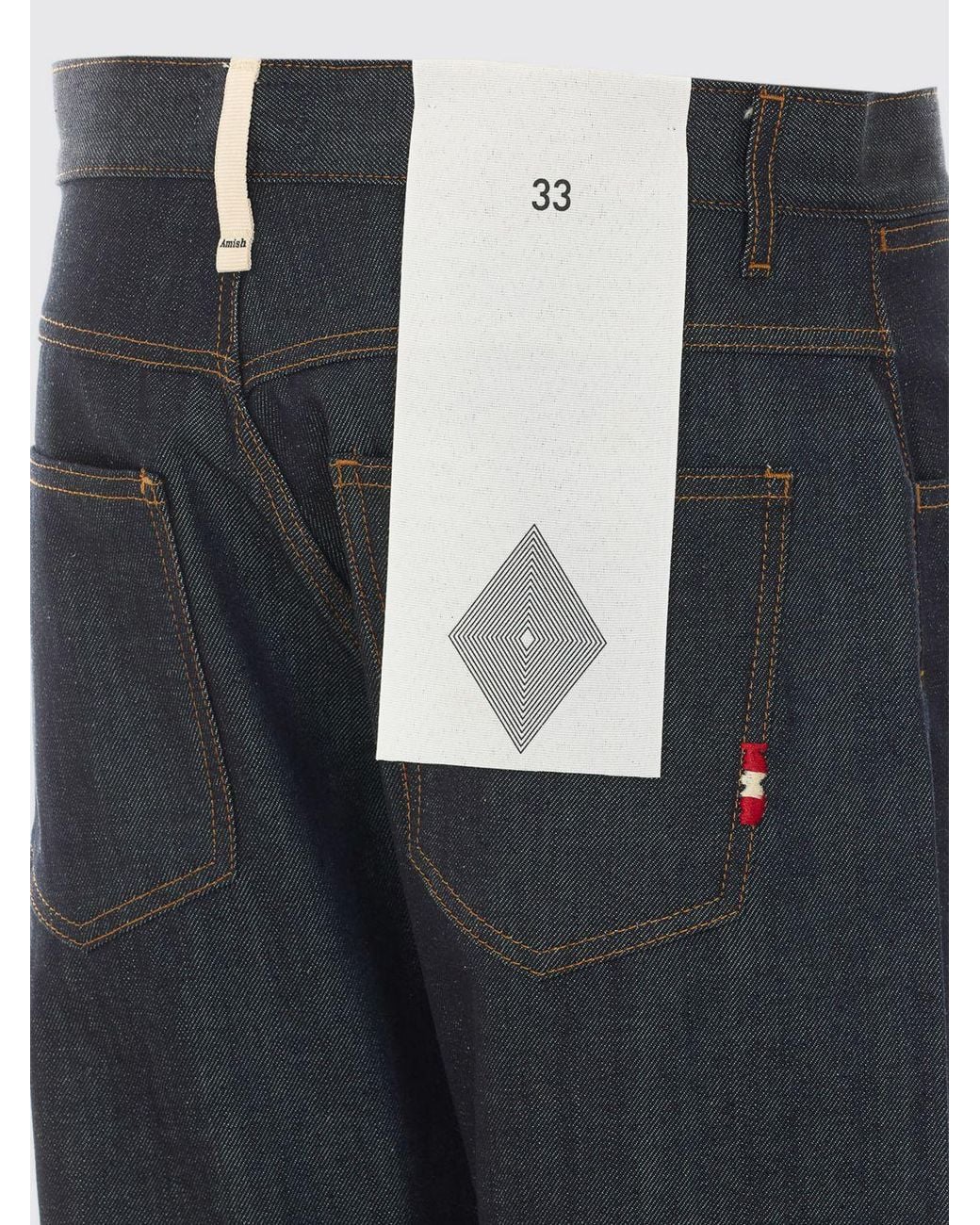 AMISH Blue James Straight Fit Five-Pocket Jeans for men