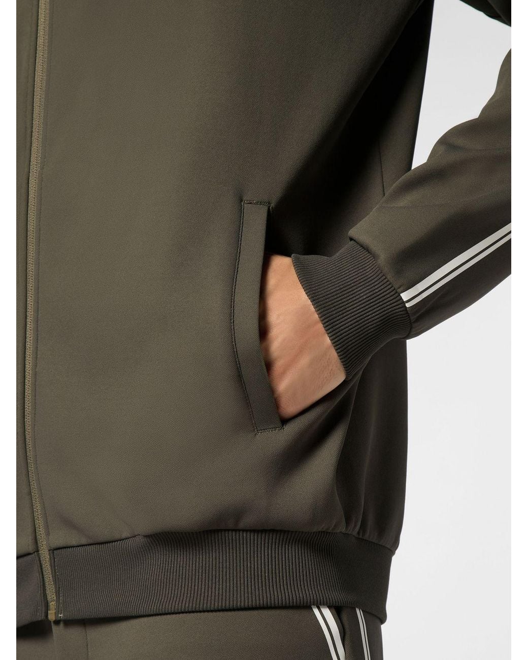 Philipp Plein Green Zip-Up Hooded Sweatshirt for men