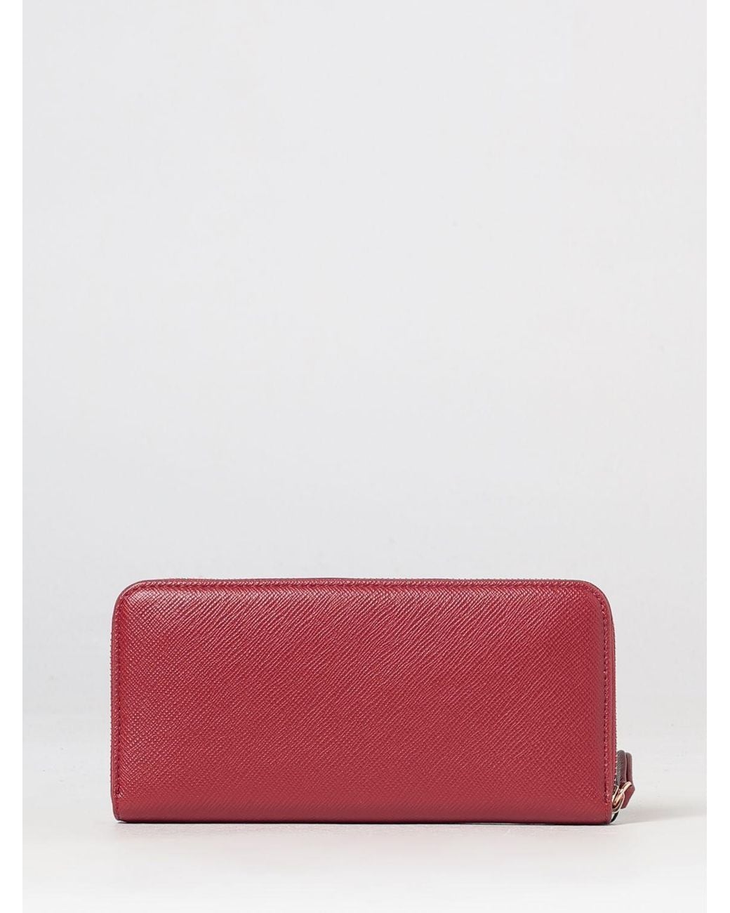 Twinset Pink Saffiano Faux Leather Continental Zip Wallet