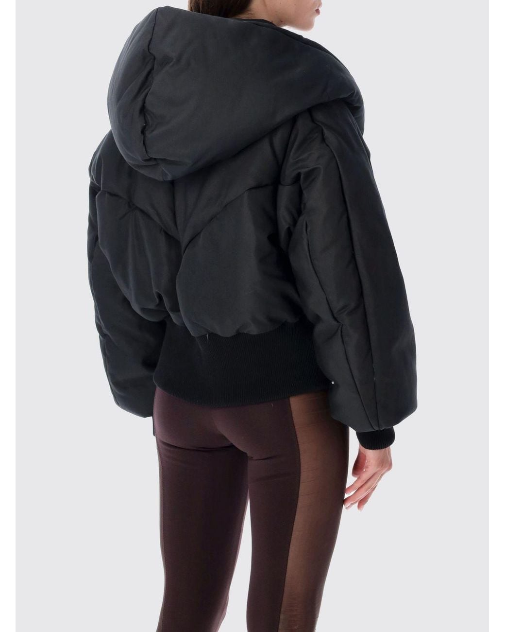 The Attico Black Oversized Bomber Puffer Jacket
