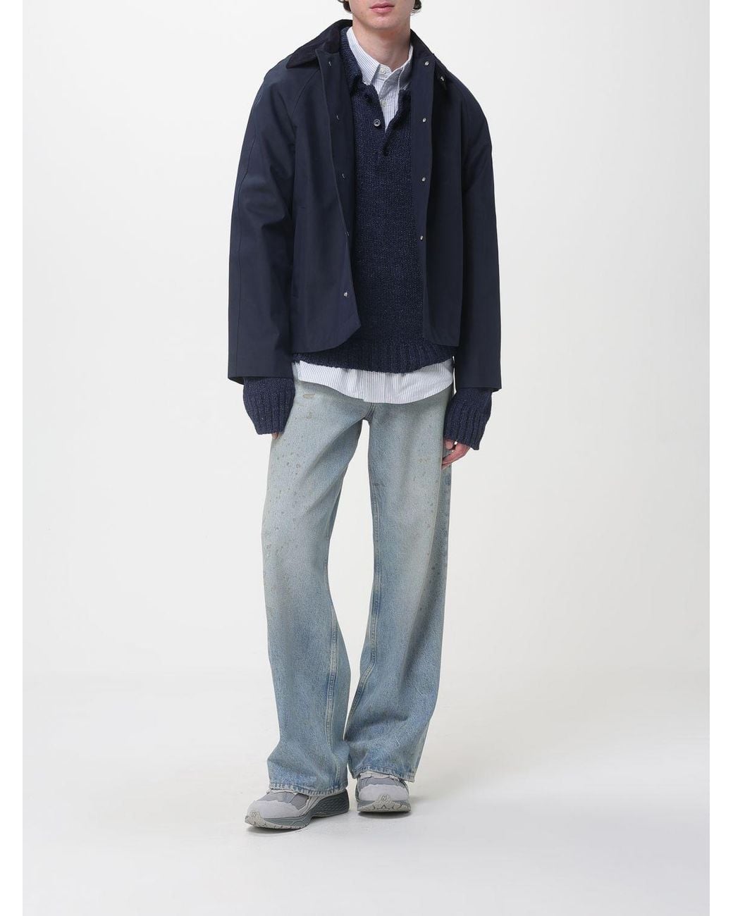 sunflower Blue Wide Leg Cotton Jeans for men