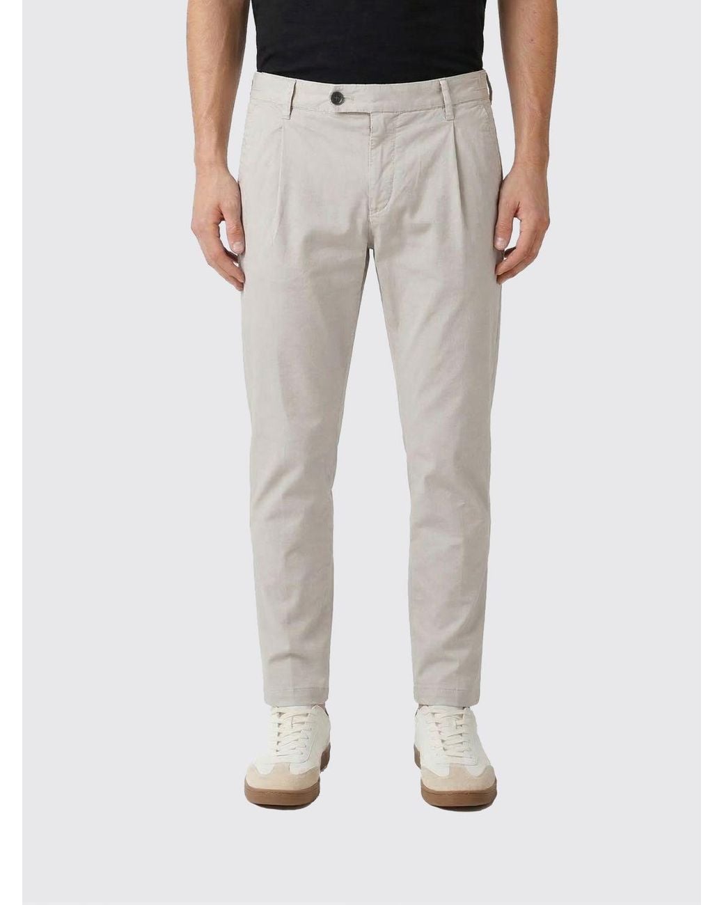Eleventy Gray Stretch Cotton Chino Trousers for men