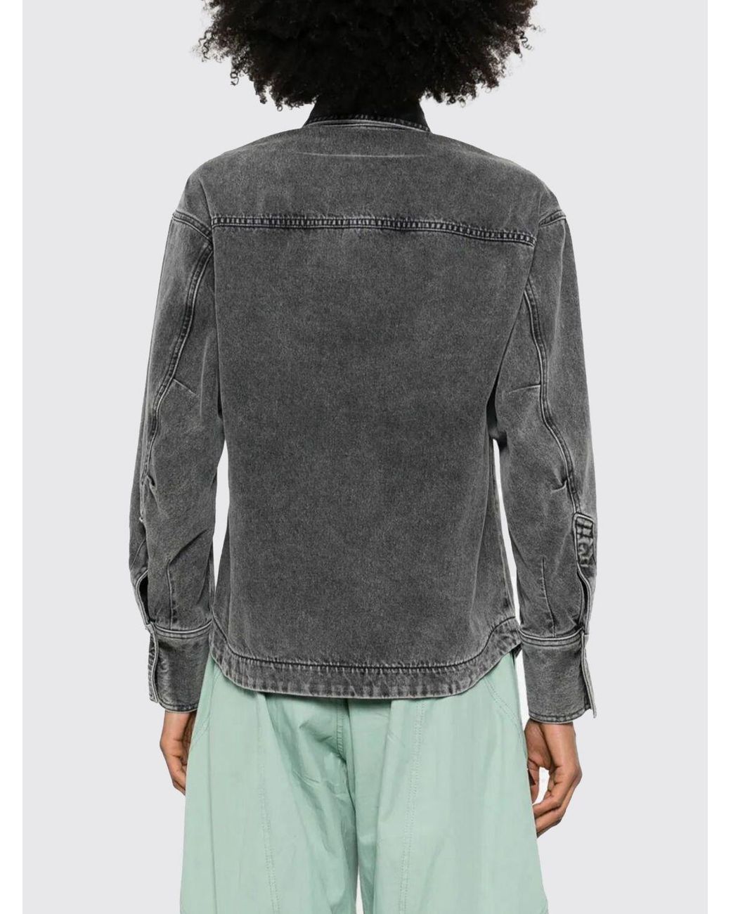 The Attico Gray Denim Shirt