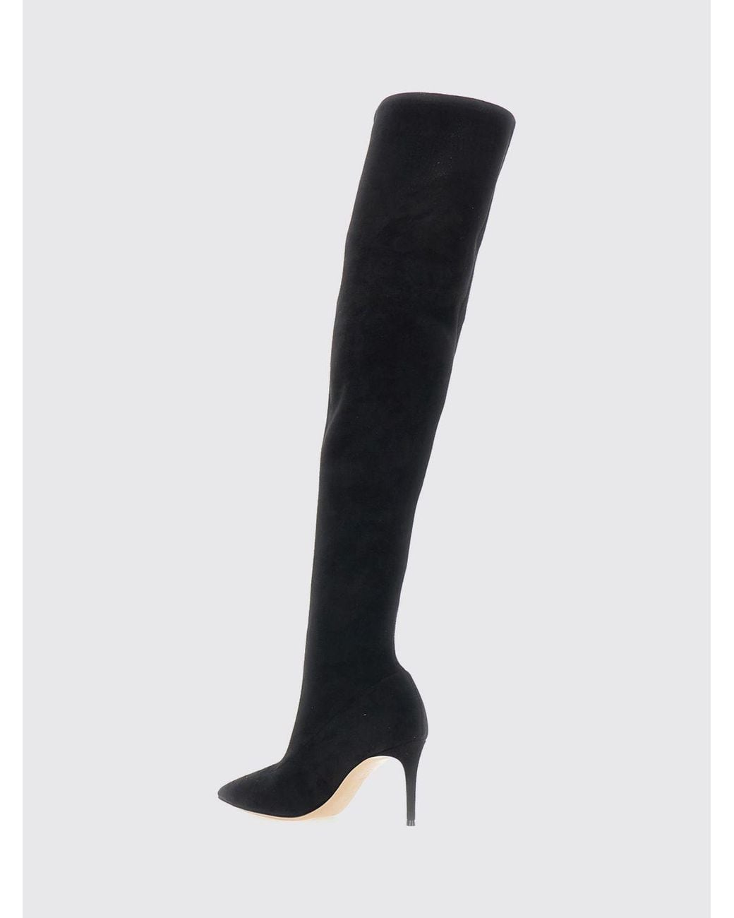 Casadei Black Julia Over-The-Knee Stretch Fabric Boots With Stiletto Heel