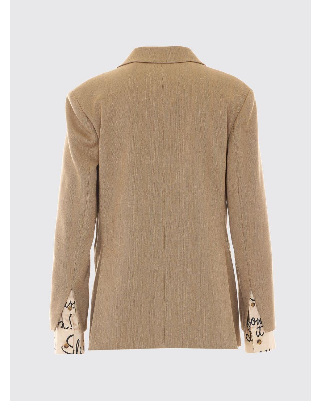 Liu Jo Natural Single-Breasted Viscose Blend Blazer With Lapels