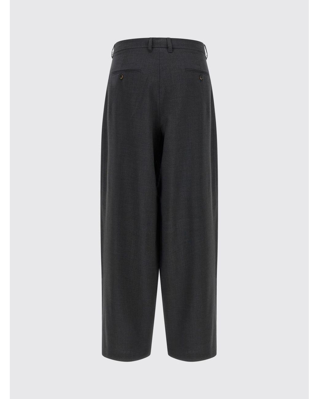 Max Mara Black High-Waisted Wool Wide-Leg Tailored Trousers
