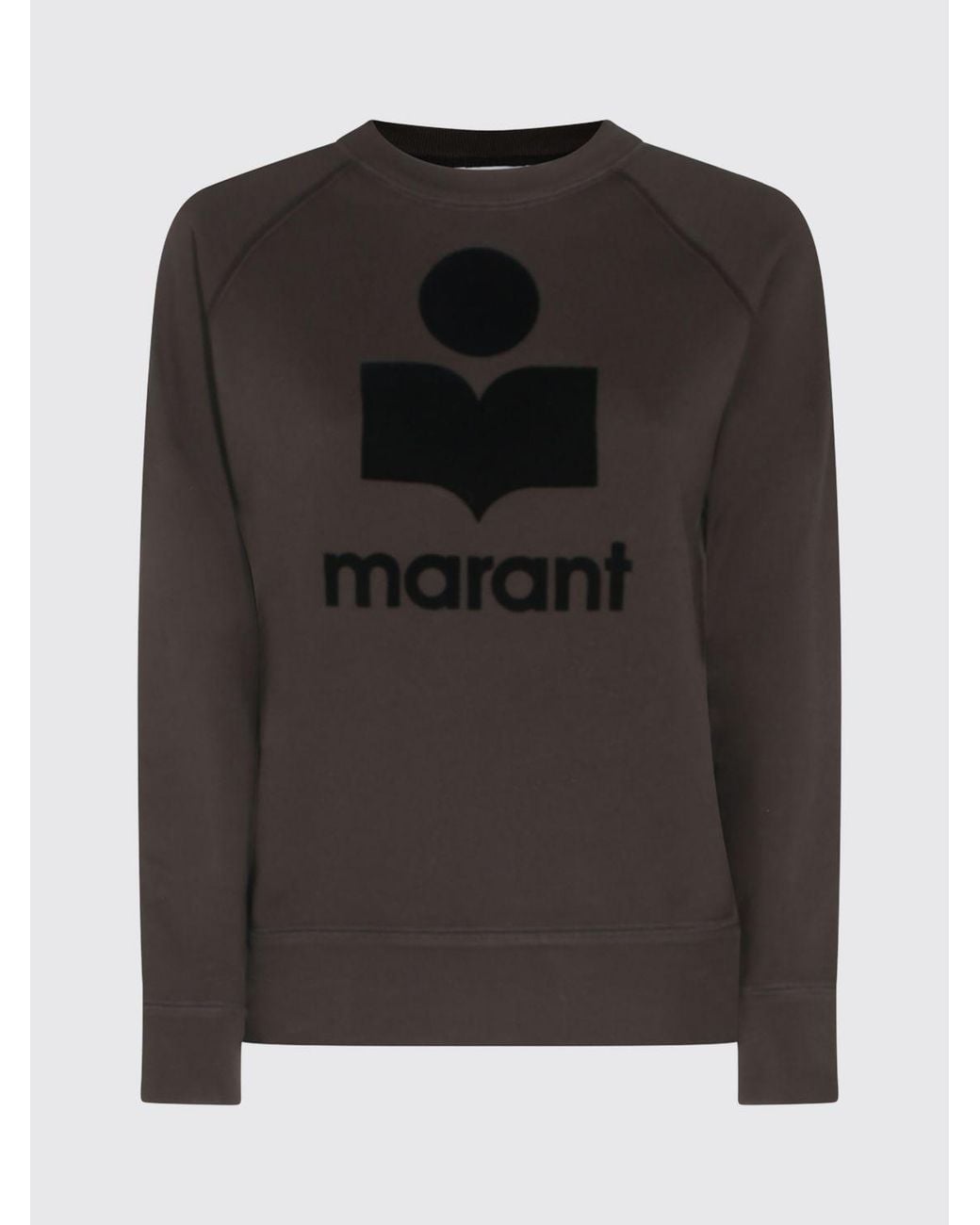 Isabel Marant Black Cotton-Blend Crewneck Sweatshirt With Flocked Logo