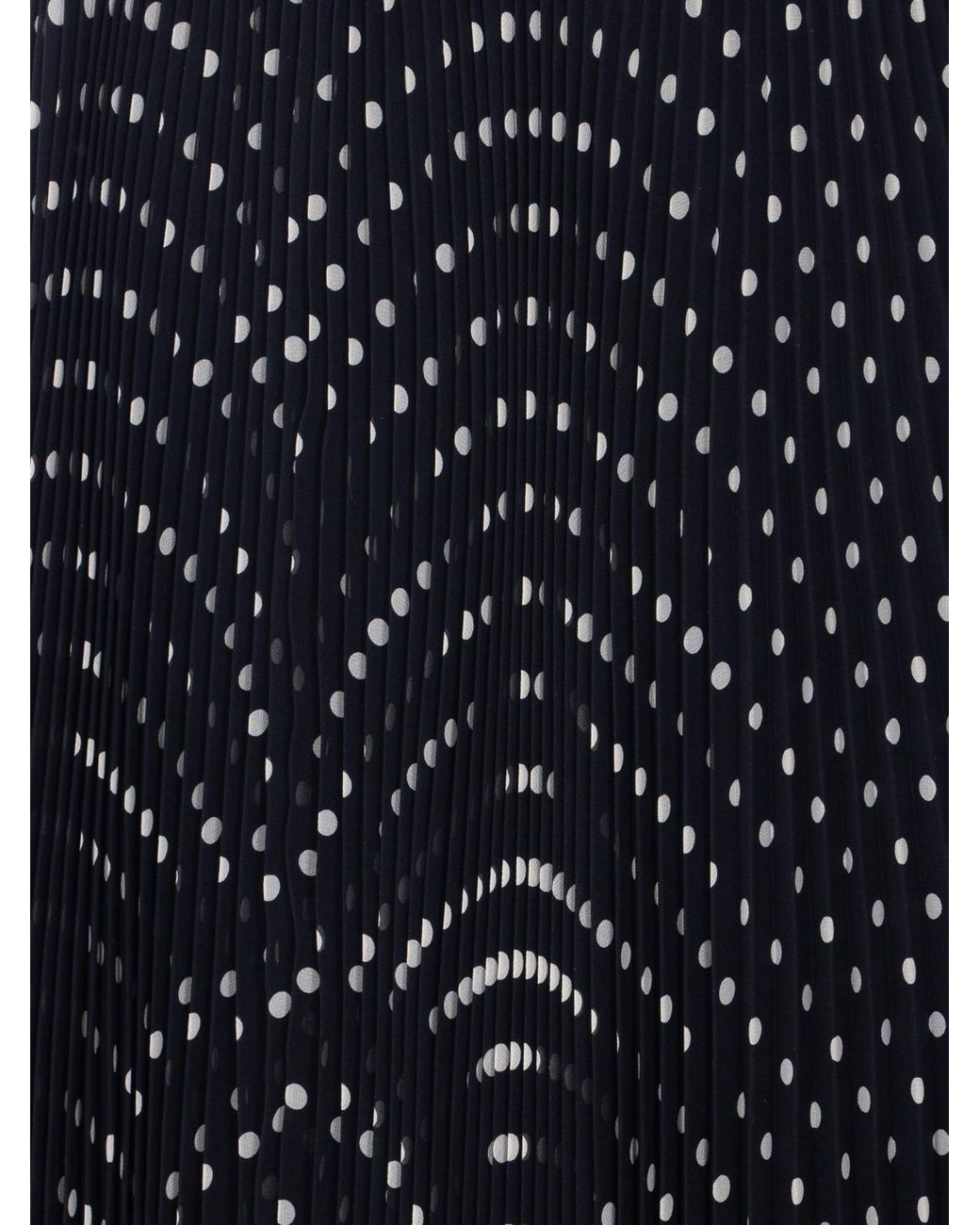 Valentino Black Polka Dot Silk Midi Skirt