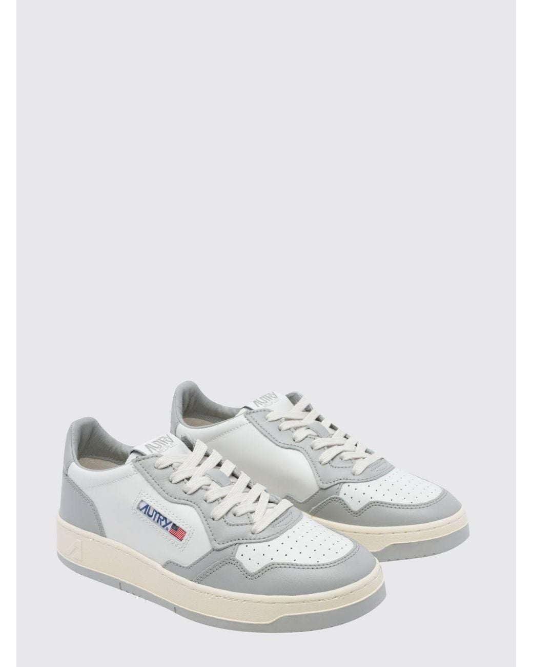 Autry White Medalist Low Two-Tone Calfskin And Suede Trainers for men