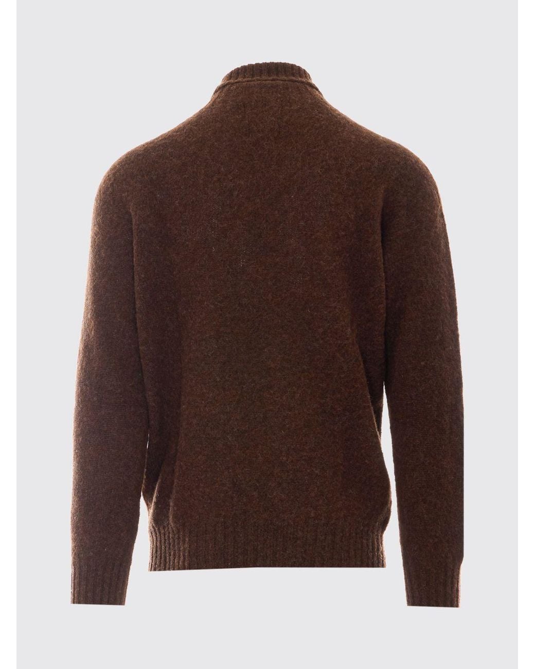 Howlin' By Morrison Brown Pure Wool Colour-Block Turtleneck Jumper for men