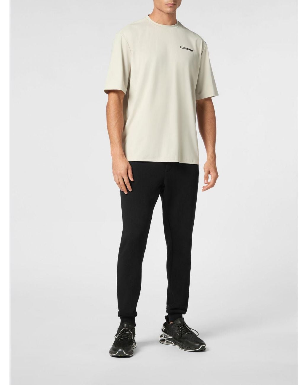Philipp Plein Natural Cotton T-Shirt With Logo for men