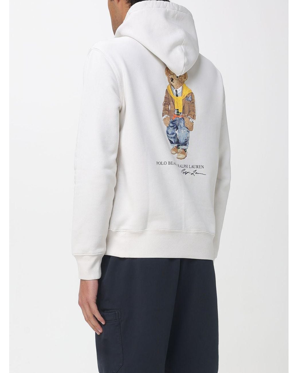 Polo Ralph Lauren White Cotton Blend Hoodie for men