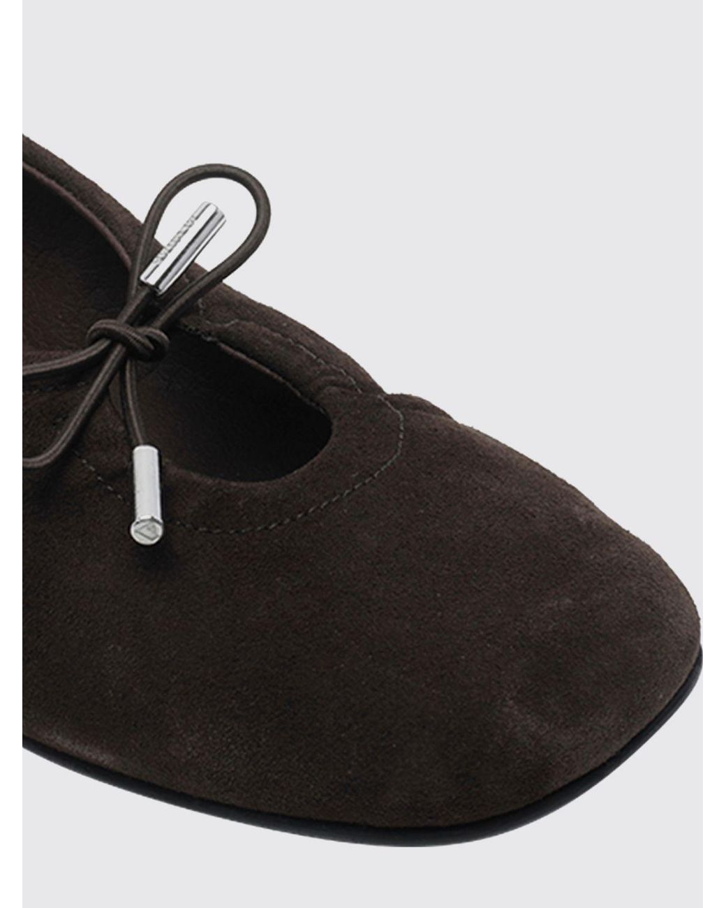 Alohas Black Rosalind Suede Ballet Flats With Bow And Round Toe