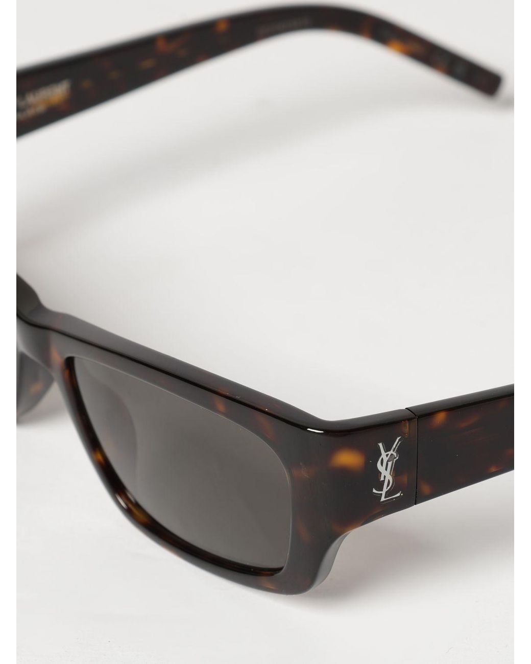 Saint Laurent Brown Tortoiseshell Acetate Sunglasses With Ysl Monogram