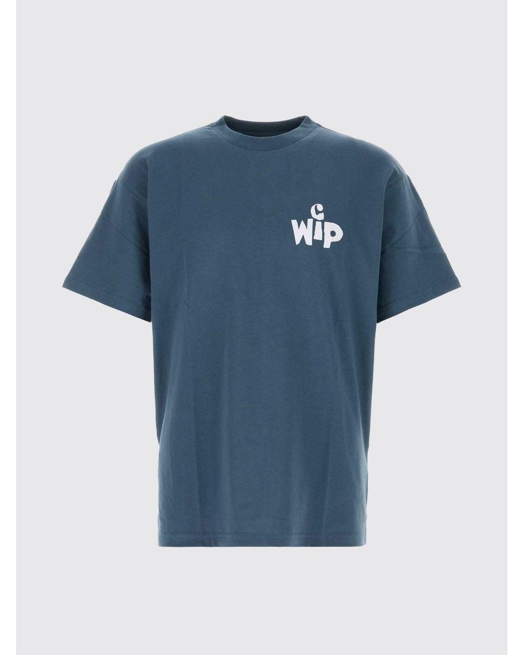 Carhartt Blue Organic Cotton T-Shirt With Graphic And Slogan Print for men