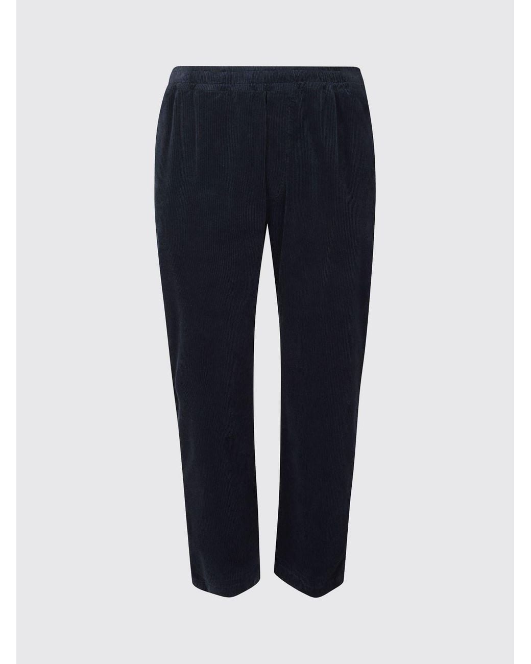Barena Blue Slim Fit Corduroy Trousers With An Elasticated Waist for men