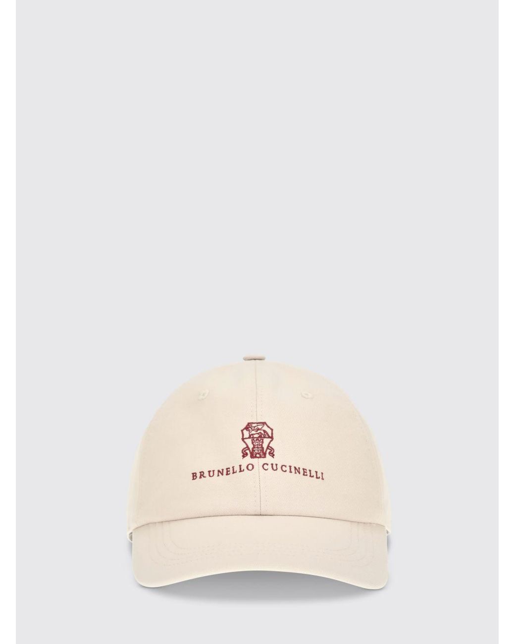 Brunello Cucinelli Natural Cotton Baseball Cap With Embroidered Logo for men