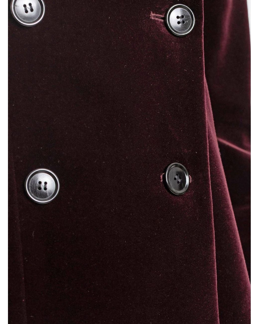 Alaïa Purple Cropped Double-Breasted Velvet Blazer With Peak Lapels