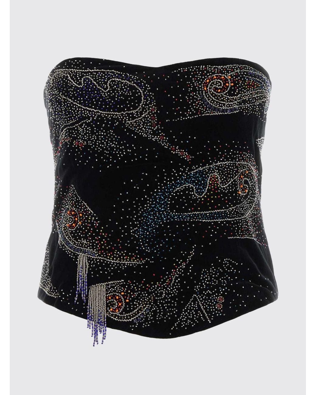 Isabel Marant Black Off-The-Shoulder Corset Top