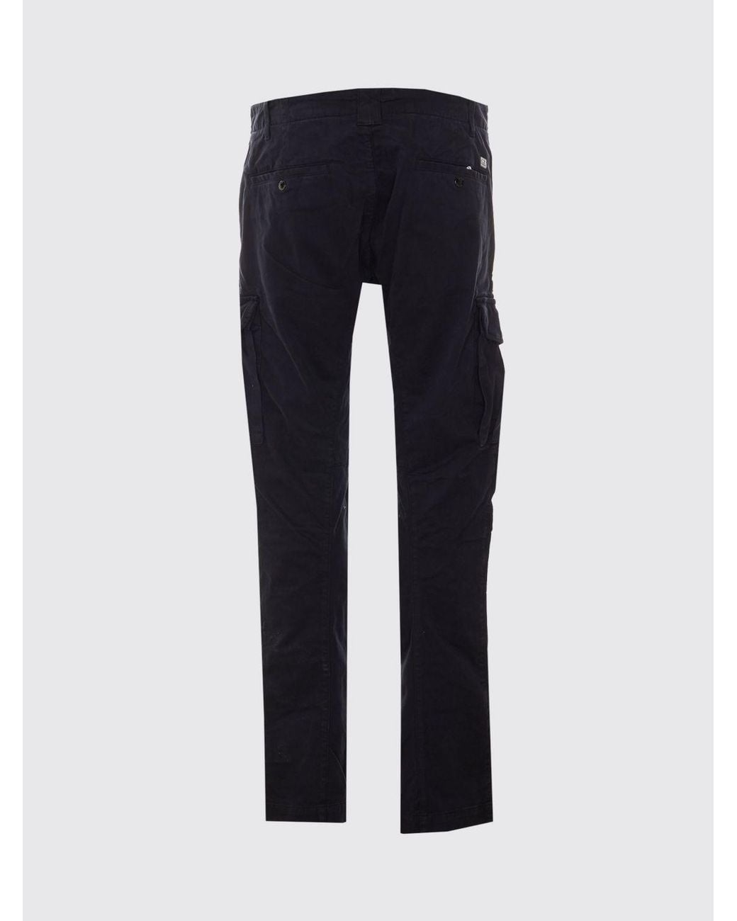 C P Company Blue Slim Fit Stretch Cotton Cargo Pants With Applied Logo for men