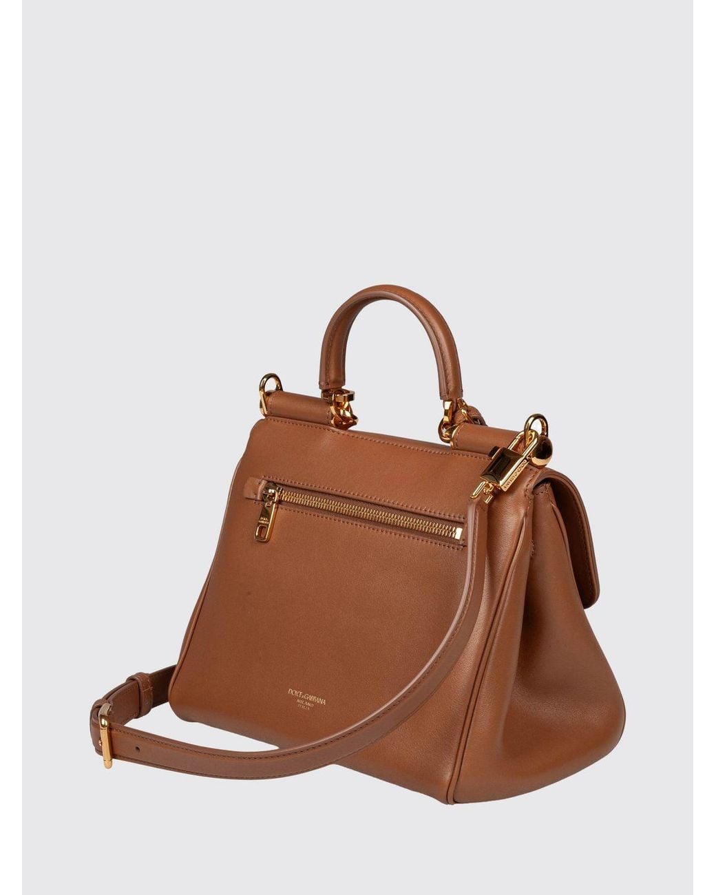 Dolce & Gabbana Brown Dolce &Amp Gabbana My Sicily Mini Leather Handbag With Removable Shoulder Strap