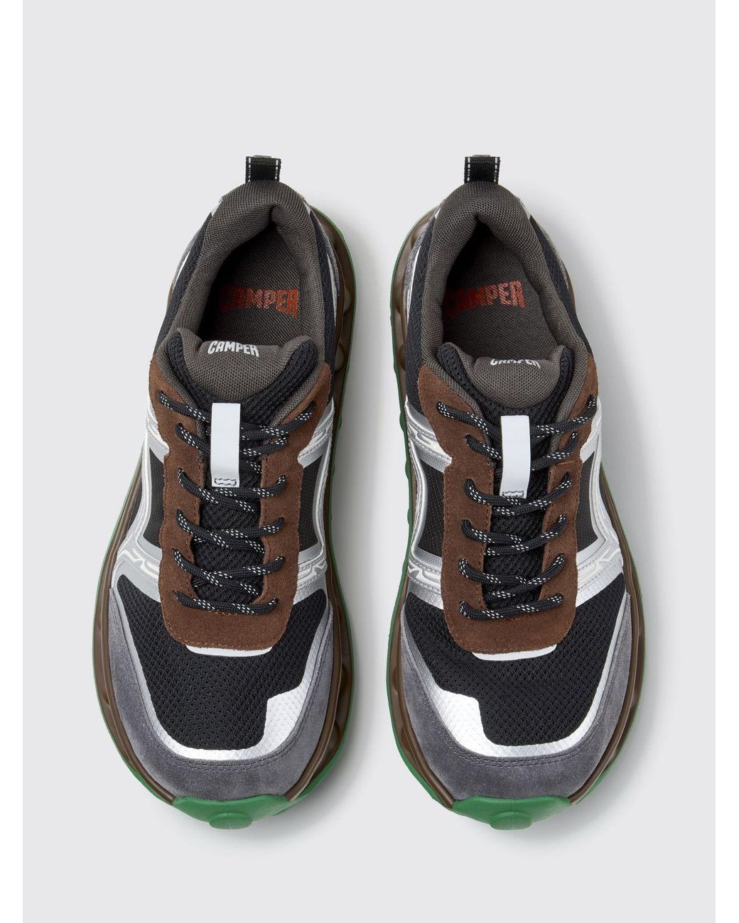 Camper White Pelotissima Bicolor Abstract Design Leather And Nubuck Sneakers for men