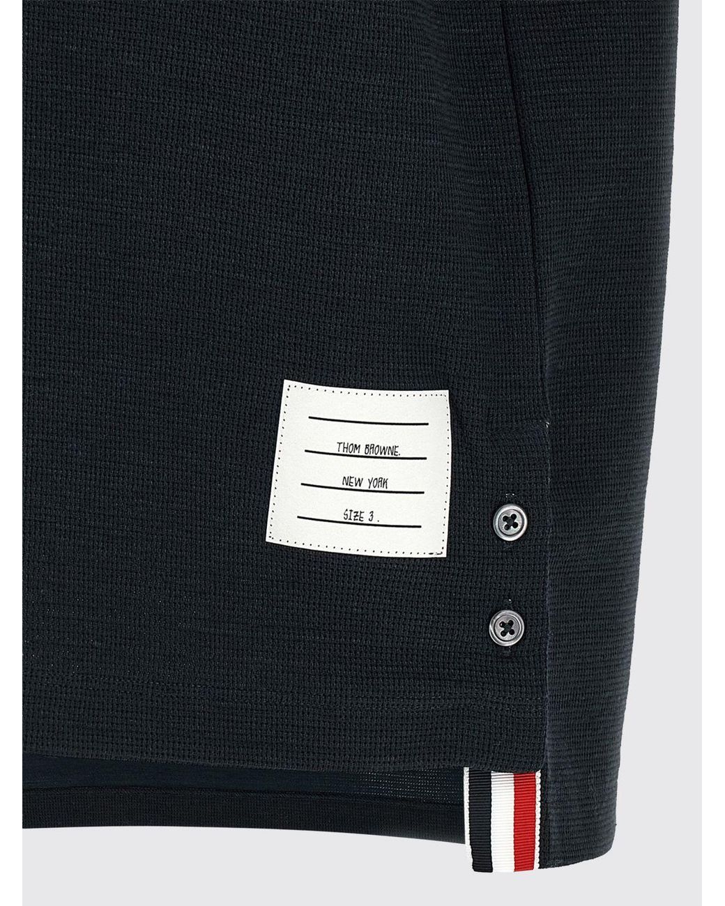 Thom Browne Blue Cotton Blend T-Shirt for men