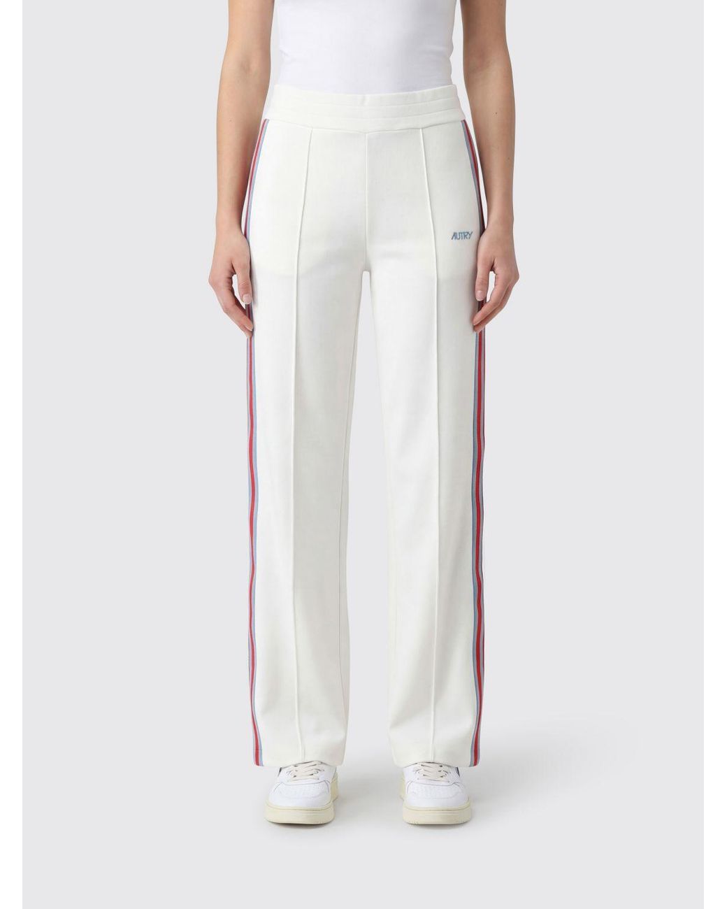 Autry White Technical Fabric Sport Trousers