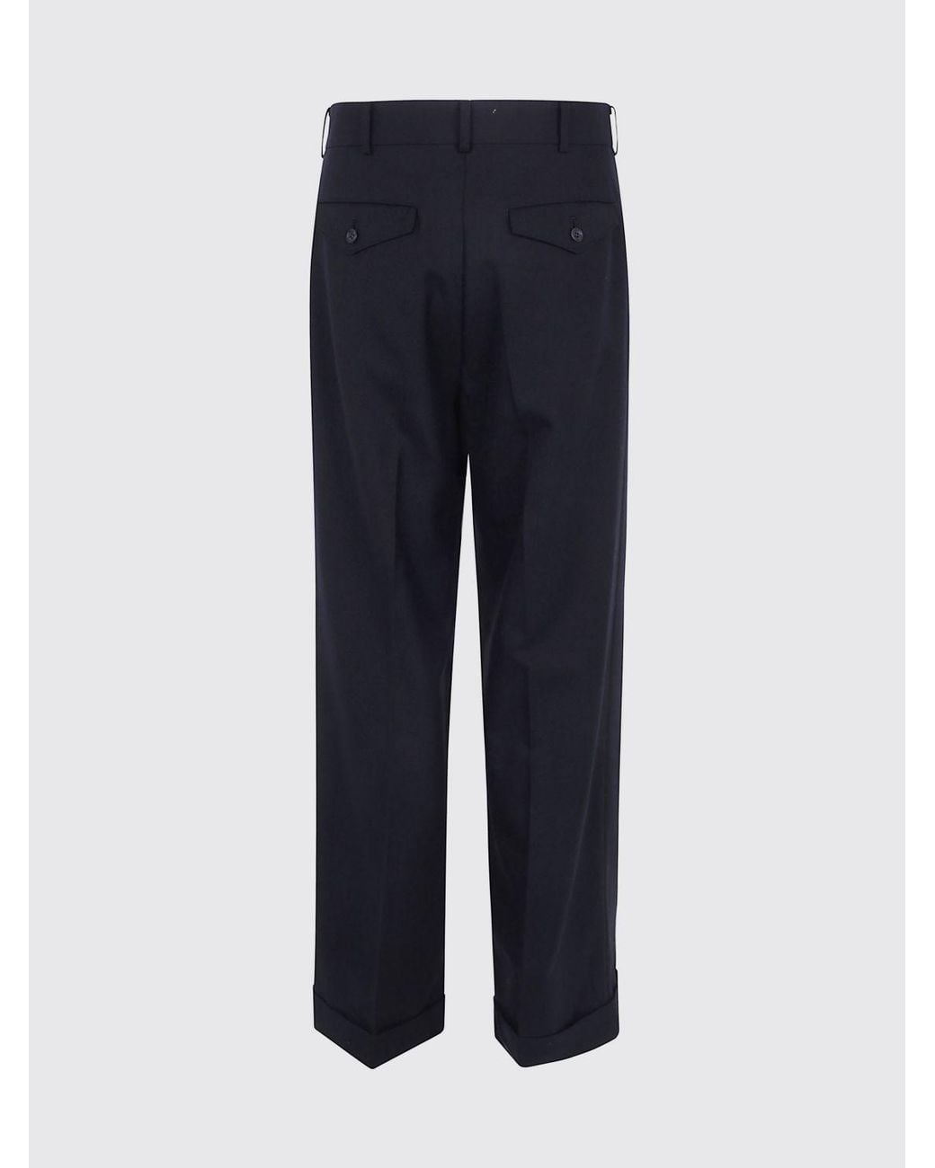 Junya Watanabe Blue Straight-Leg Pleated Wool Tailored Trousers for men