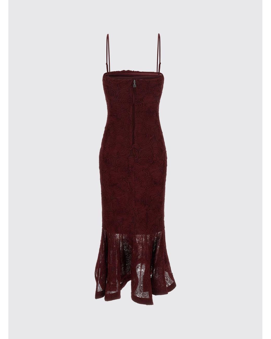 ROTATE BIRGER CHRISTENSEN Flared Midi Cocktail Dress With Square Neck And Floral Pattern