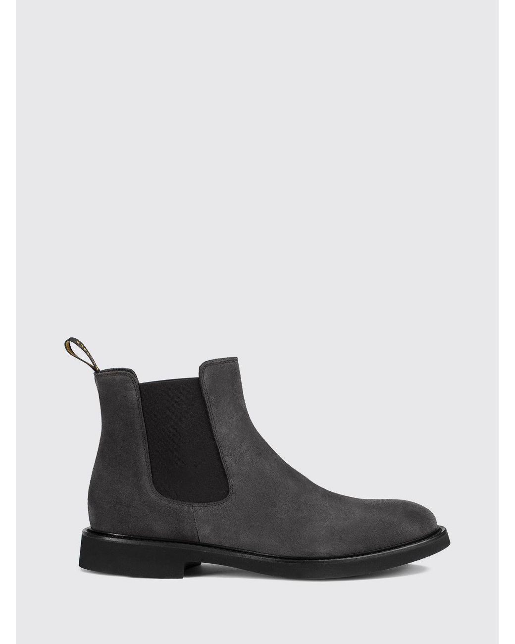 Doucal's Black Suede Chelsea Boots With Rear Pull Tab for men