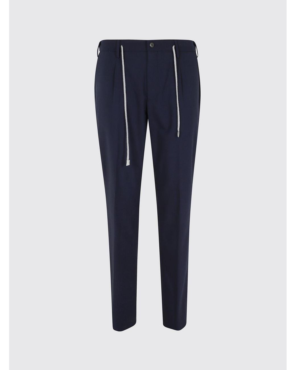 Eleventy Blue Stretch Virgin Wool Trousers for men