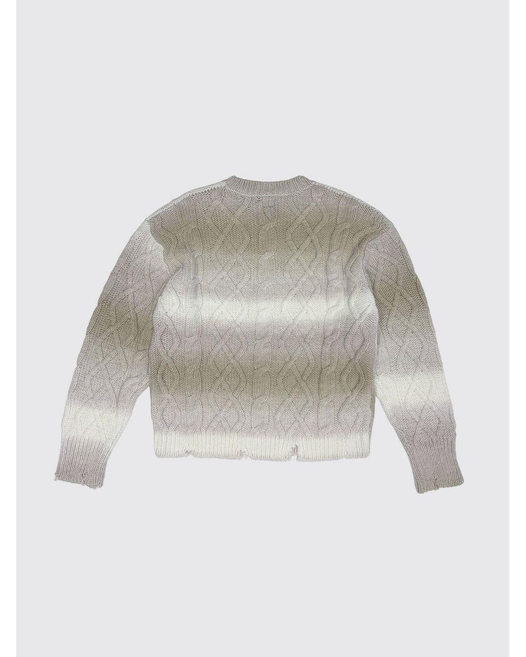 HTC Gray Abstract Pattern Wool Blend Crewneck Jumper With Logo for men