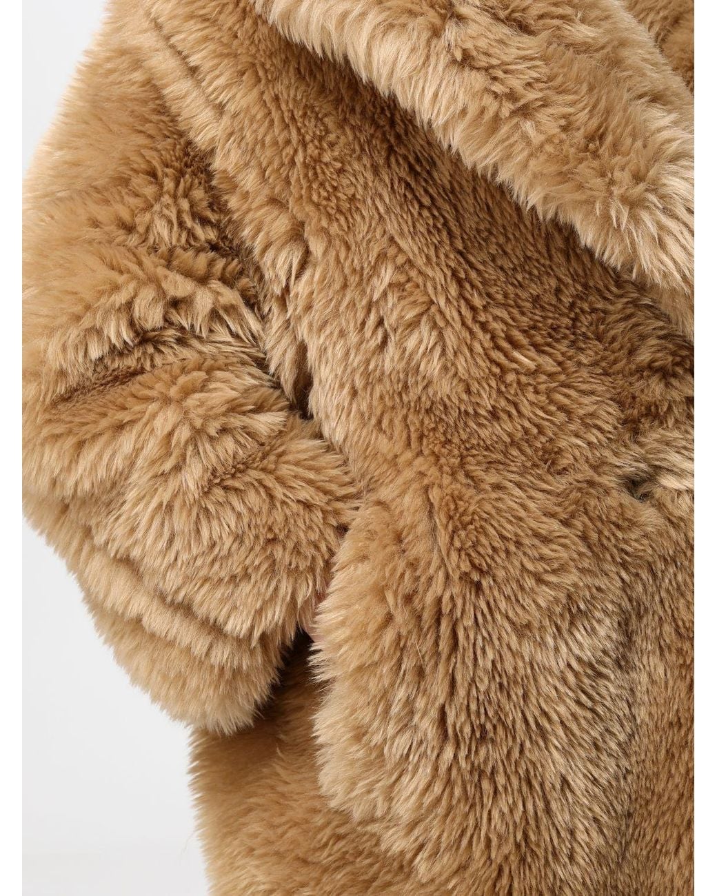 MEIMEIJ Natural Long Double-Breasted Oversized Faux Fur Coat