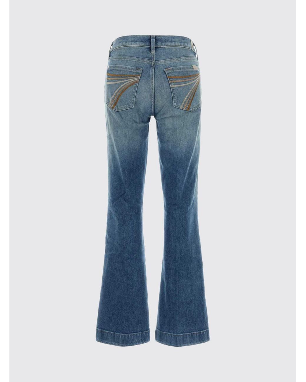 7 For All Mankind Blue Dojo High-Waisted Flared Jeans