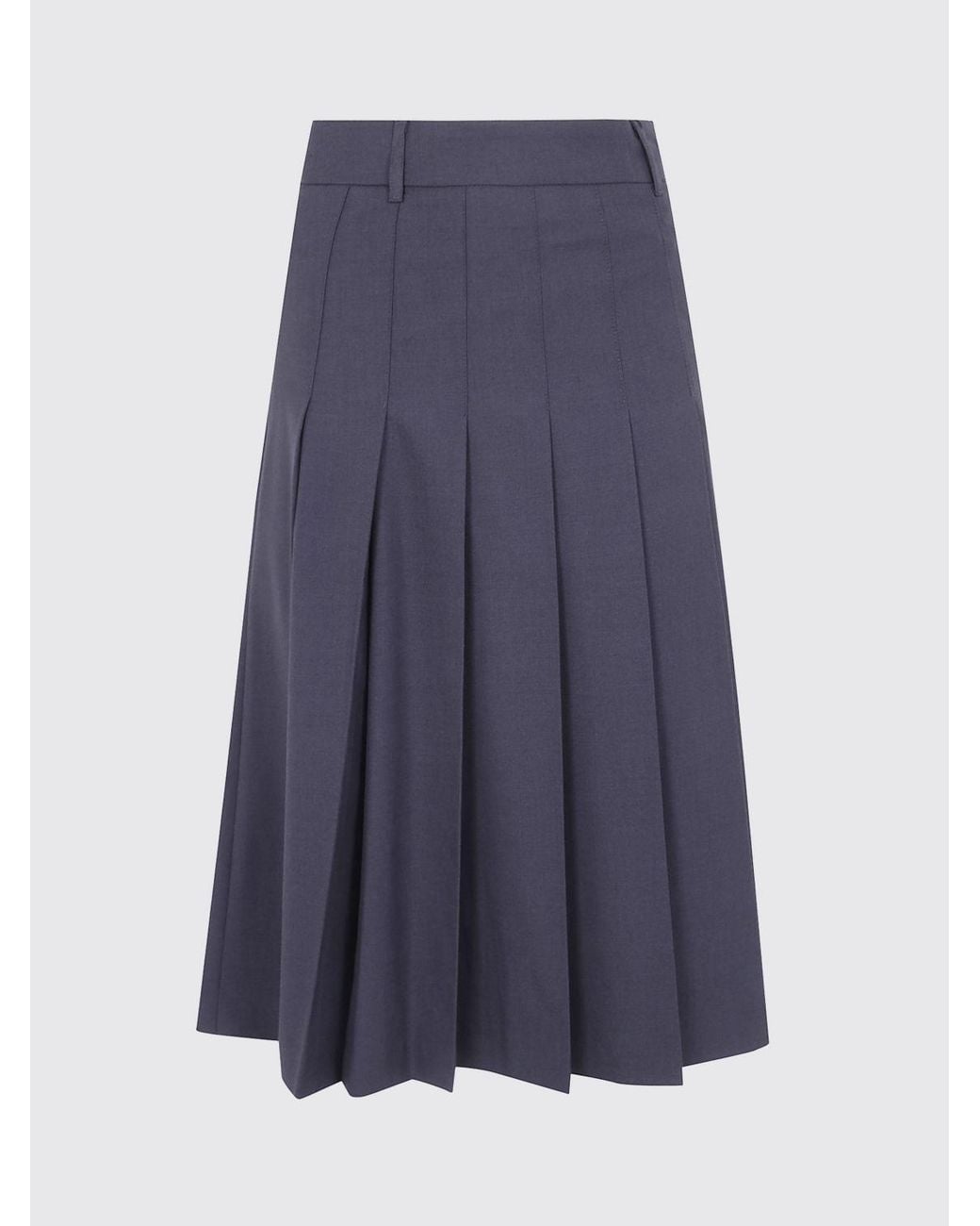 DUNST Blue High-Waisted A-Line Crêpe Midi Skirt