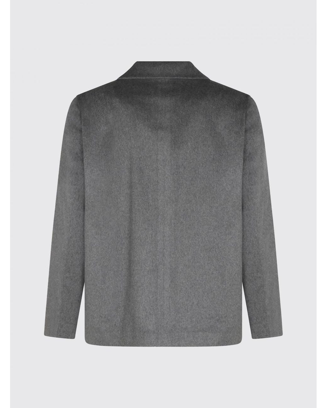 Lardini Gray Pure Cashmere Shirt Jacket With Patch Pockets And Classic Collar for men