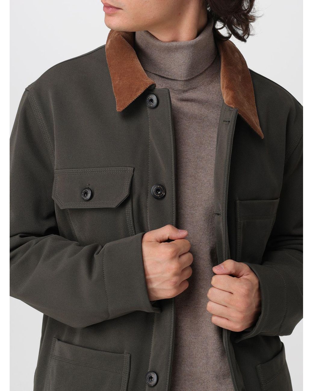 Peuterey Gray Bergher Cotton Drill Windbreaker Jacket With Primaloft Padding for men