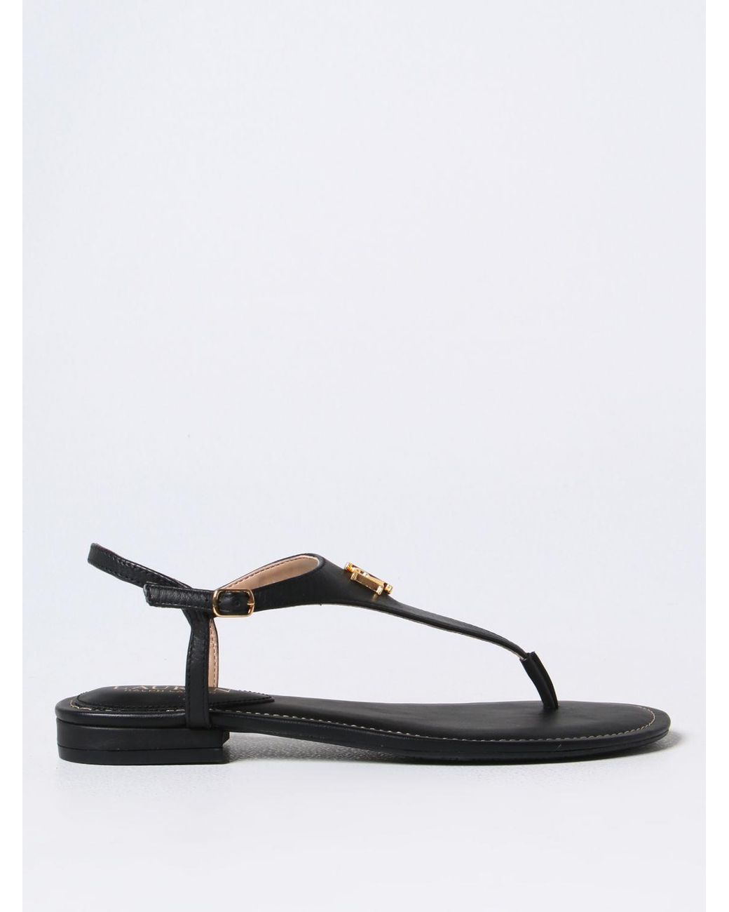 Polo Ralph Lauren Flat Sandals in Black for Men | Lyst