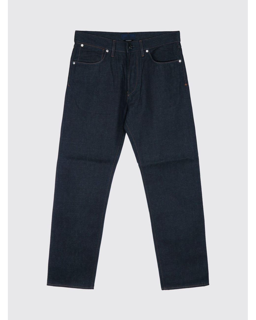 Stone Island Blue Regular Fit Cotton Denim Jeans With Rear Compass Logo for men